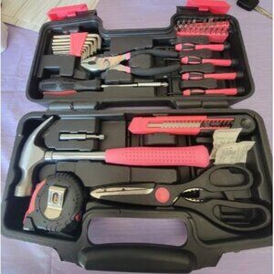 New 40-Piece All Purpose Household Pink Tool Kit for Girls, Ladies and Women